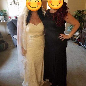 Black lace bridesmaid dress